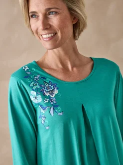 Chemise de nuit manches longues coton