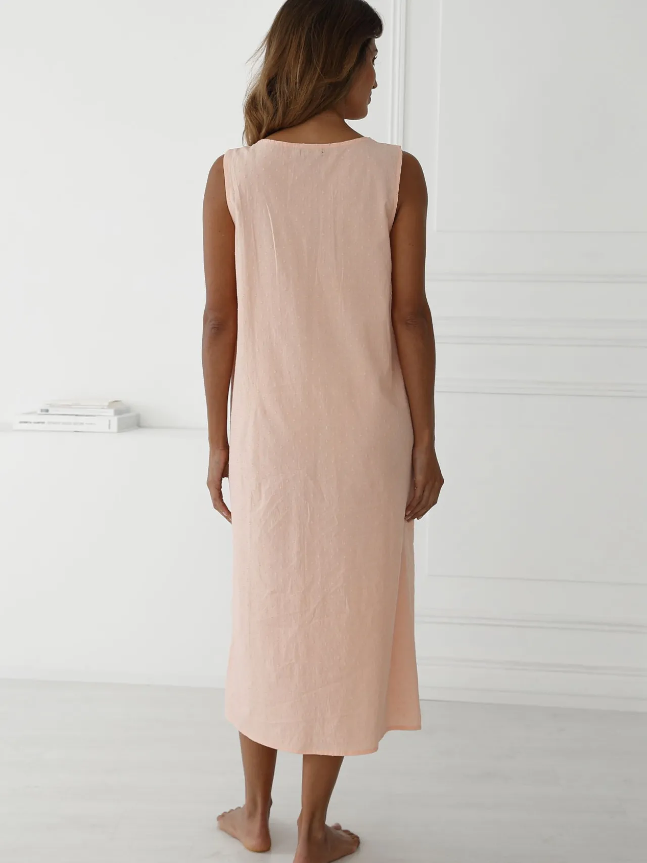 Chemise de nuit plumetis larges bretelle