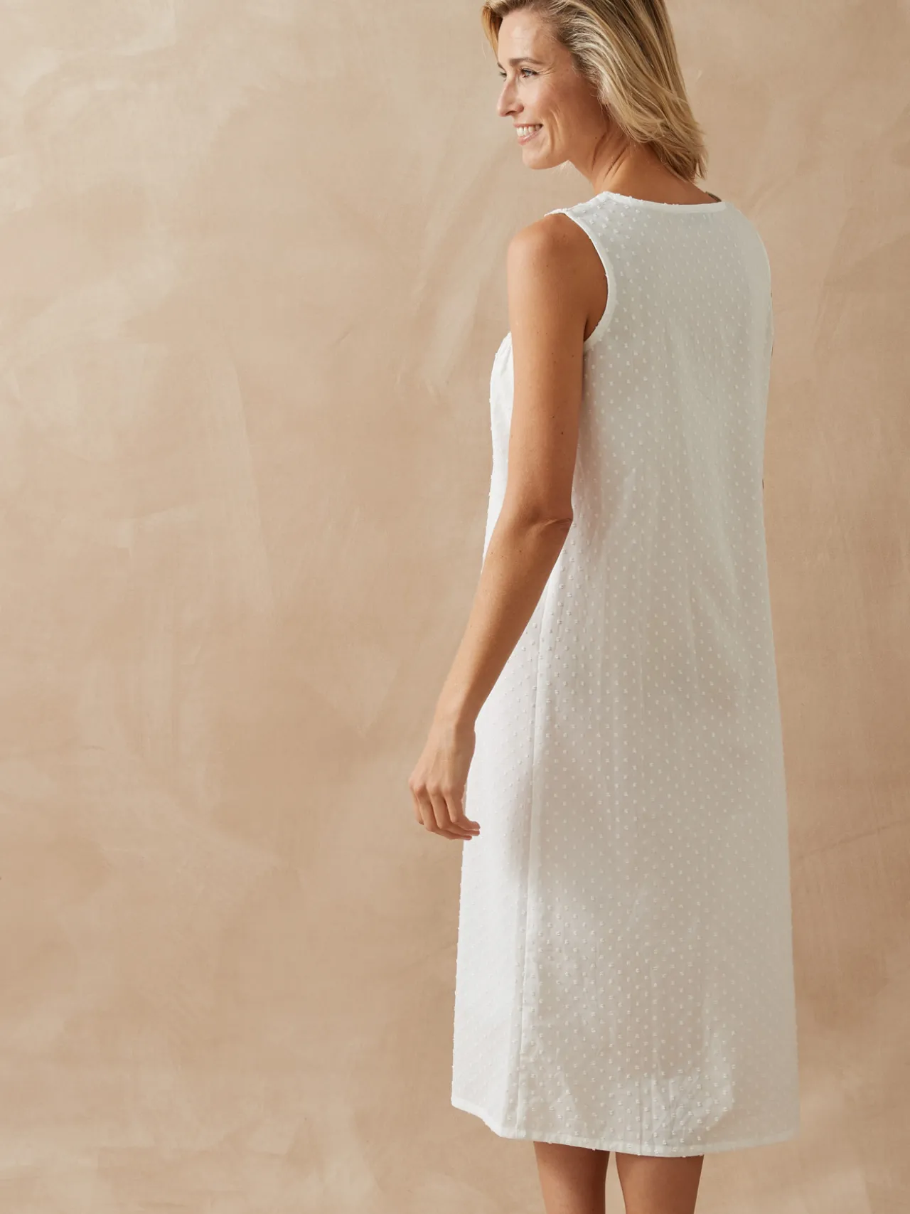 Chemise de nuit plumetis larges bretelle