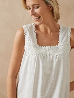 Chemise de nuit plumetis larges bretelle