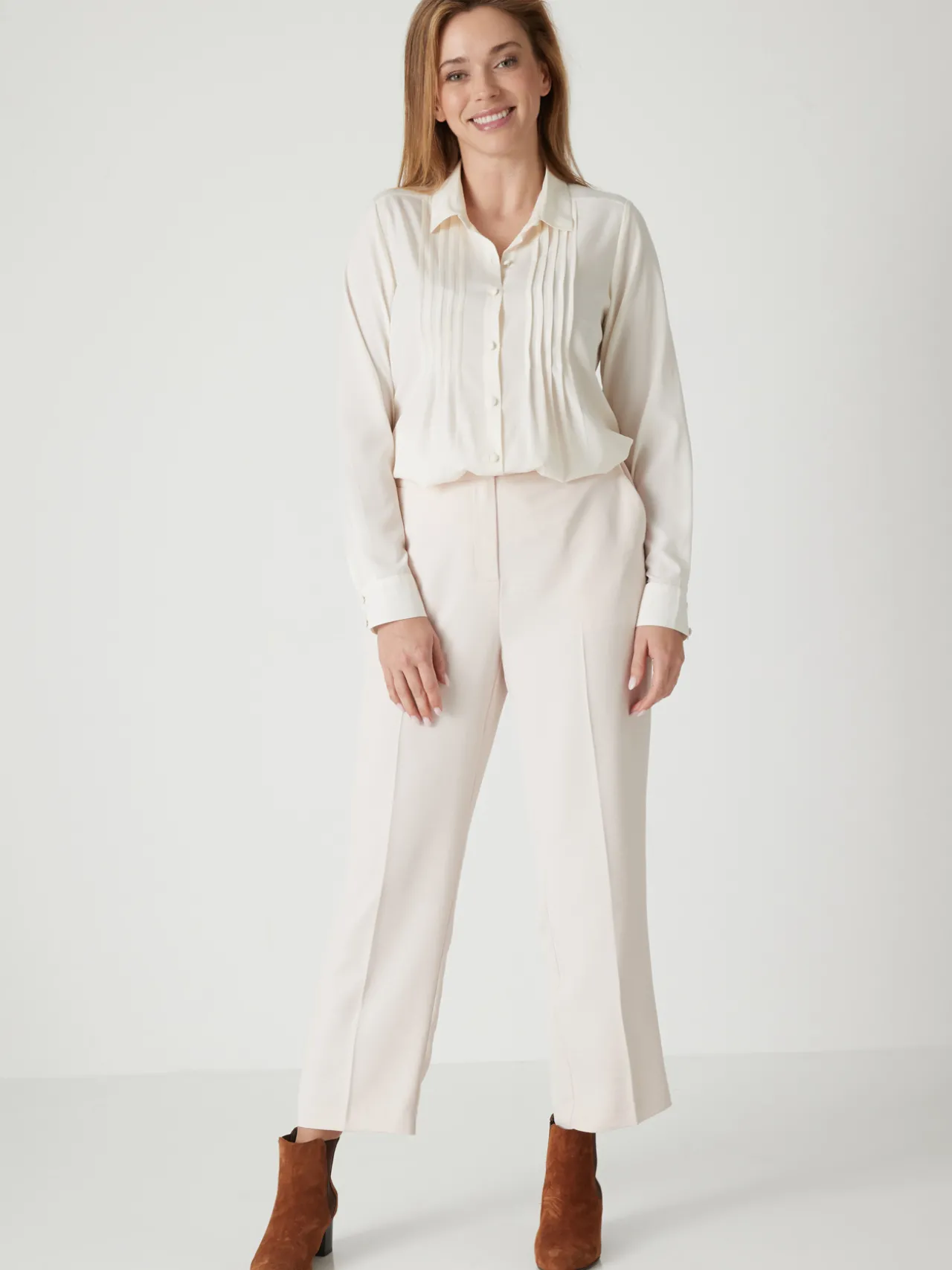 Chemisier à plis effet plastron