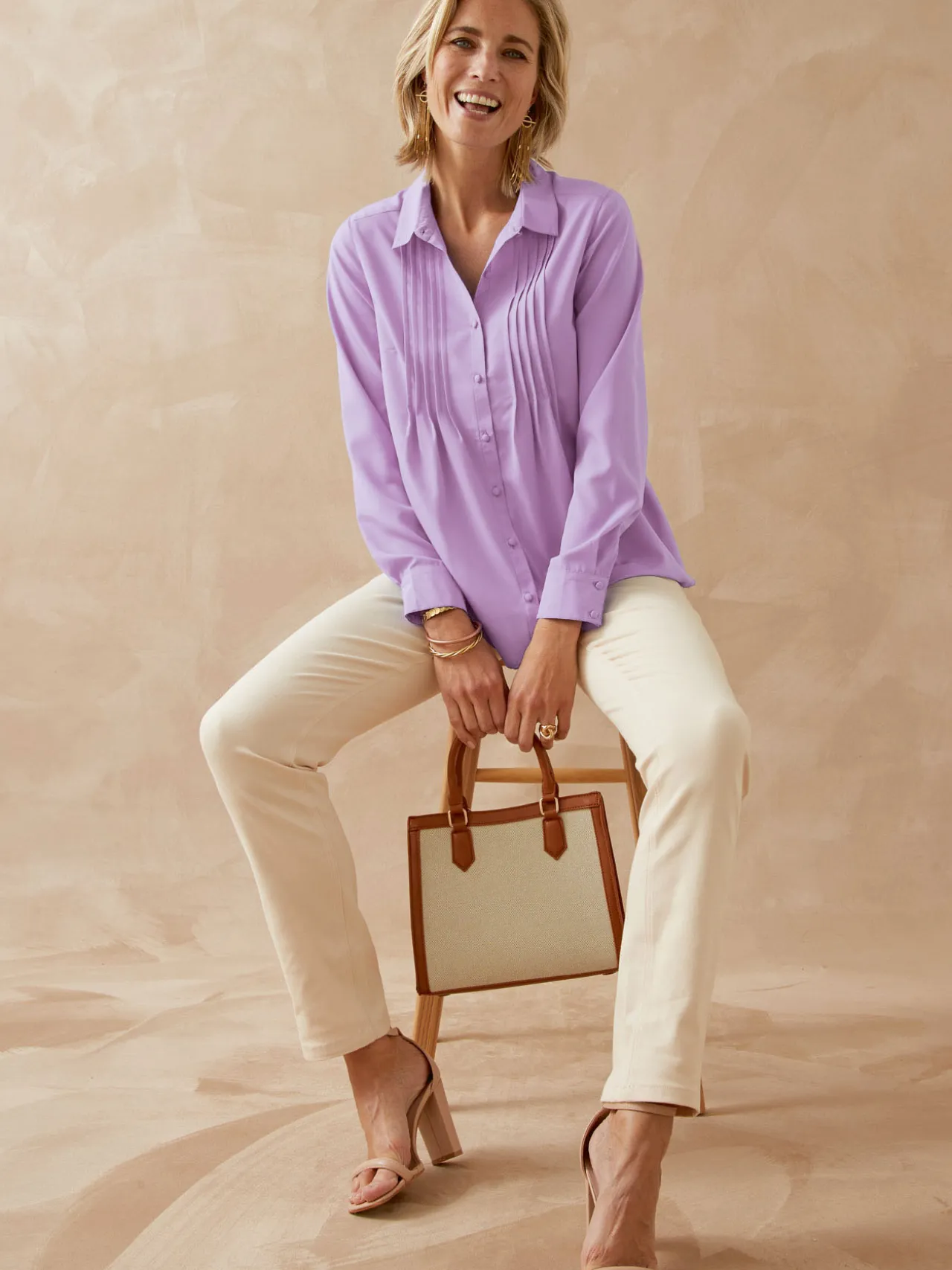 Chemisier à plis effet plastron