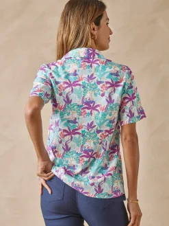 Chemisier effet plastron manches courtes