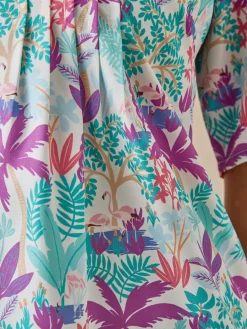 Chemisier effet plastron manches courtes