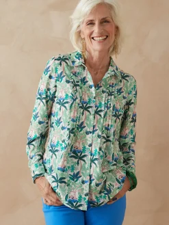 Chemisier effet plastron manches longues