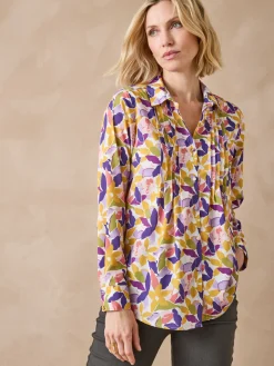 Chemisier effet plastron manches longues