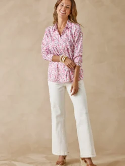 Chemisier effet plastron manches longues