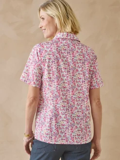 Chemisier effet plastron manches courtes