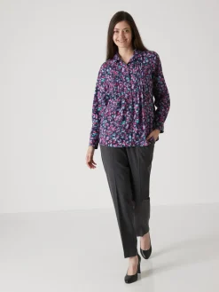 Chemisier effet plastron manches longues