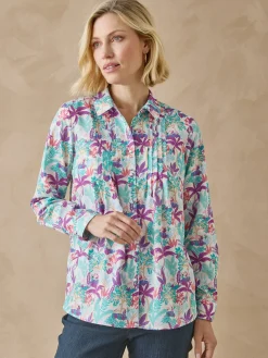 Chemisier effet plastron manches longues