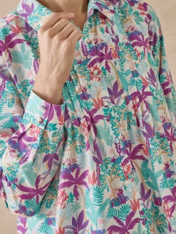 Chemisier effet plastron manches longues