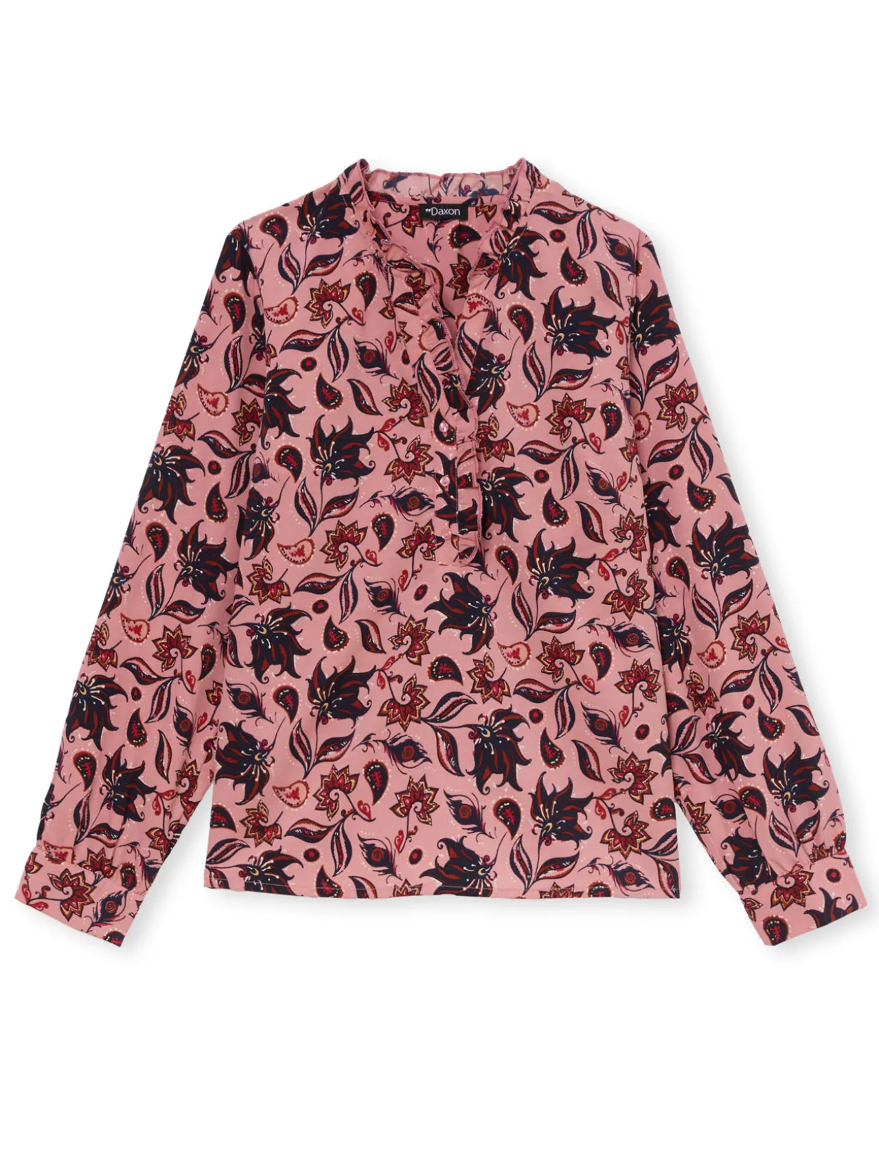 Chemisier en crêpe col montant volanté