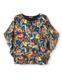 Chemisier en crêpe manches papillon