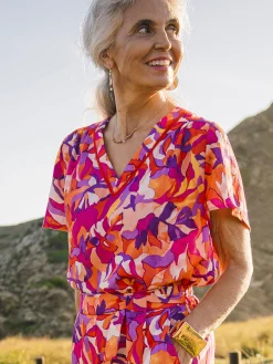 Chemisier encolure smockée