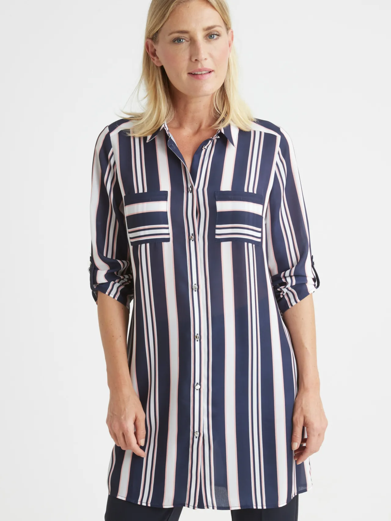 Chemisier fluide long. 85 cm