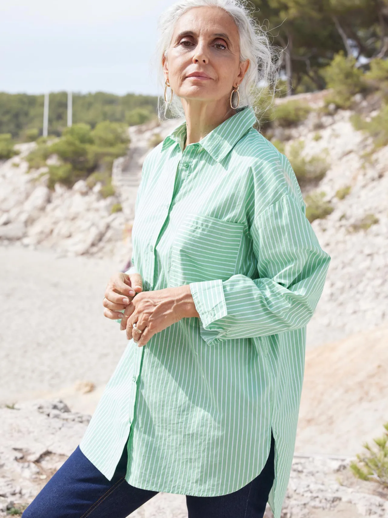 Chemisier long pur coton