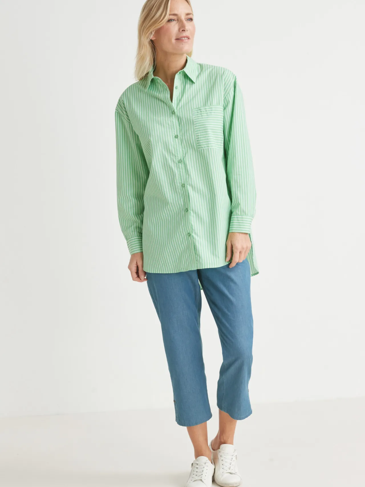 Chemisier long pur coton