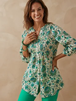 Chemisier tunique à petits plis