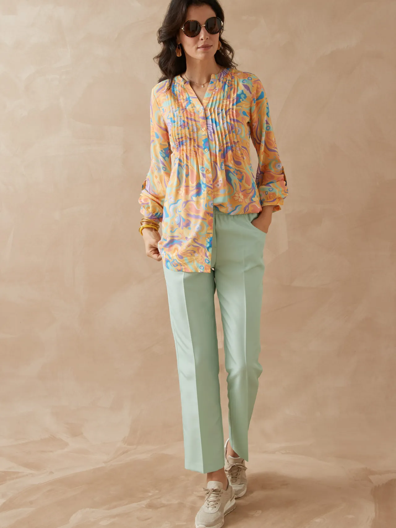 Chemisier tunique à petits plis