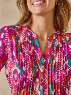 Chemisier tunique à petits plis