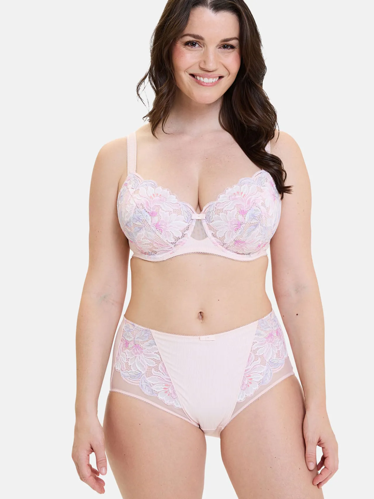 Culotte haute microfibre et dentelle