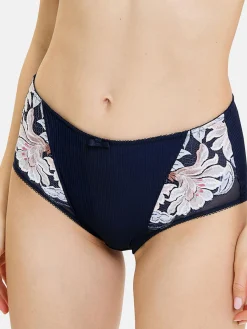 Culotte haute microfibre et dentelle