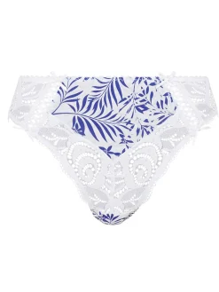 Culotte microfibre imprimée et dentelle