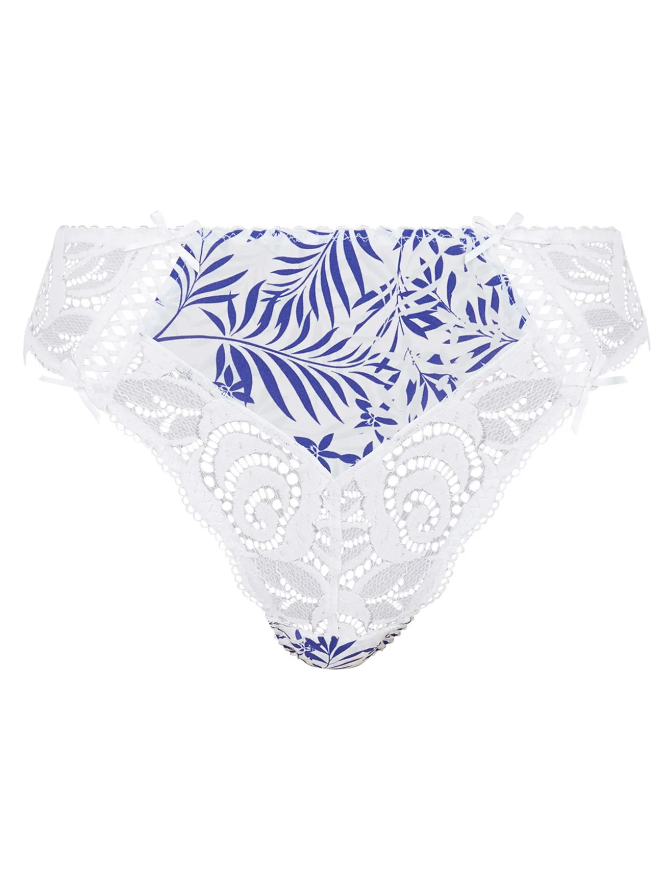 Culotte microfibre imprimée et dentelle