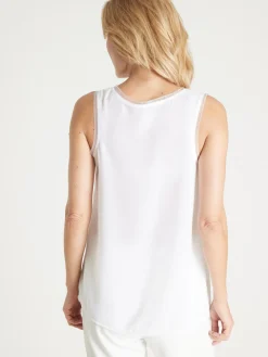 Débardeur en crêpe avec dentelle