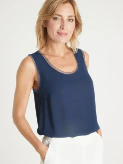 Débardeur en crêpe avec dentelle