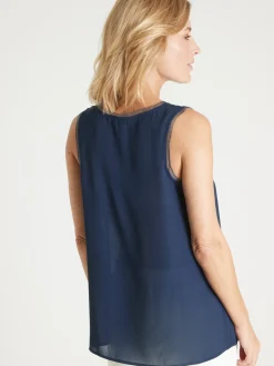 Débardeur en crêpe avec dentelle