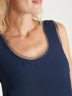 Débardeur en crêpe avec dentelle