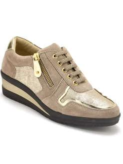 Derbies détails métallisés zip et lacets