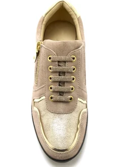 Derbies détails métallisés zip et lacets