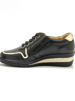 Derbies détails métallisés zip et lacets