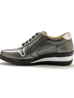 Derbies détails métallisés zip et lacets