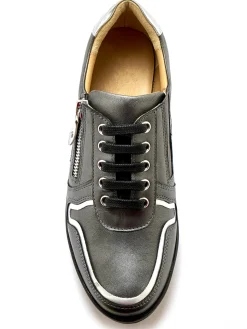 Derbies détails métallisés zip et lacets