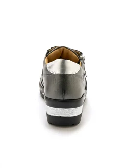 Derbies détails métallisés zip et lacets