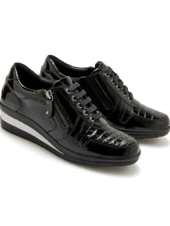 Derbies détails métallisés zip et lacets