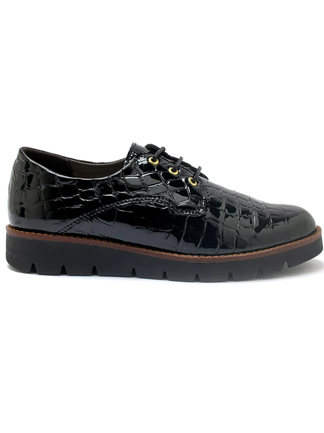 Derbies vernis façon croco