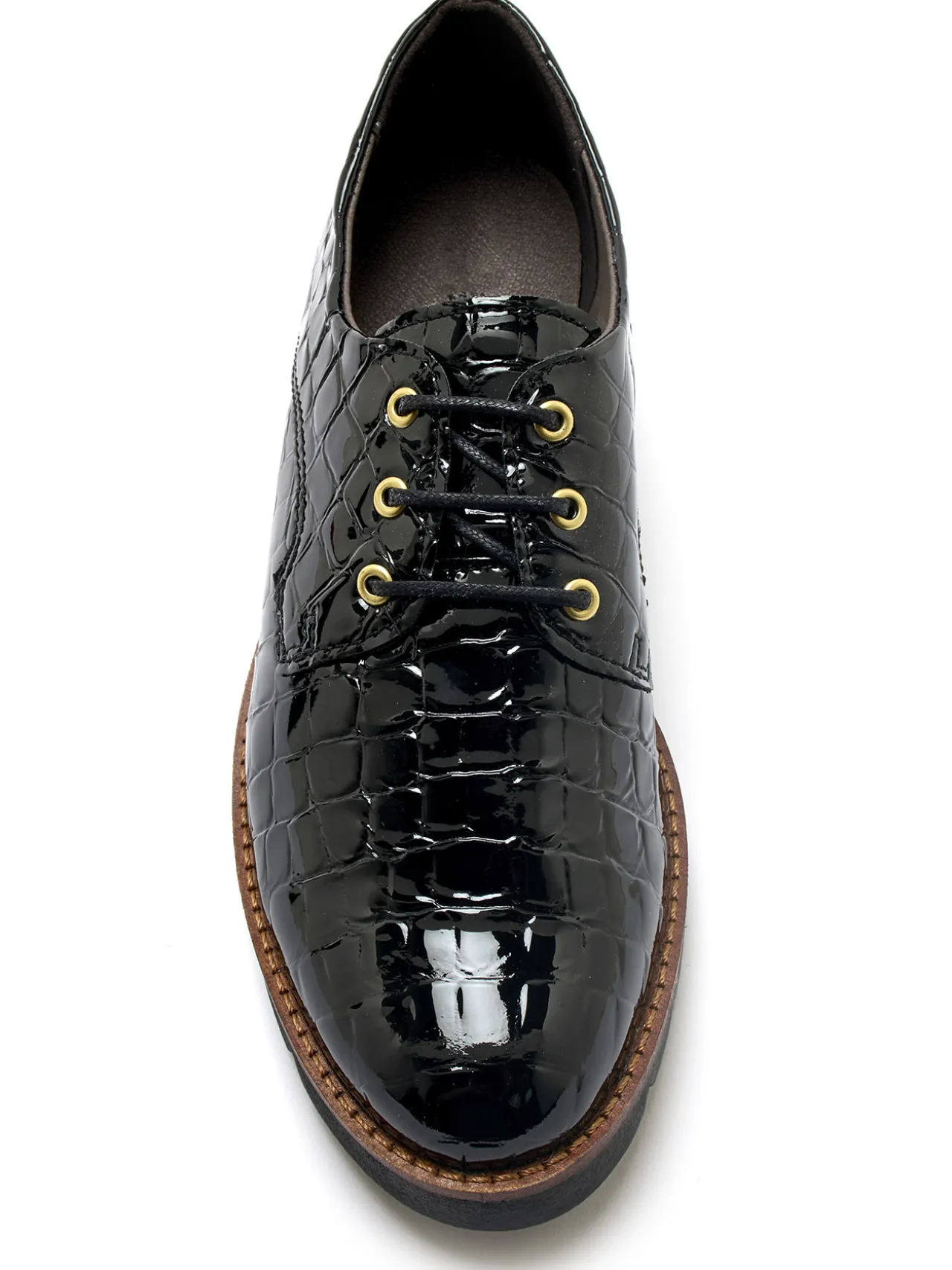 Derbies vernis façon croco