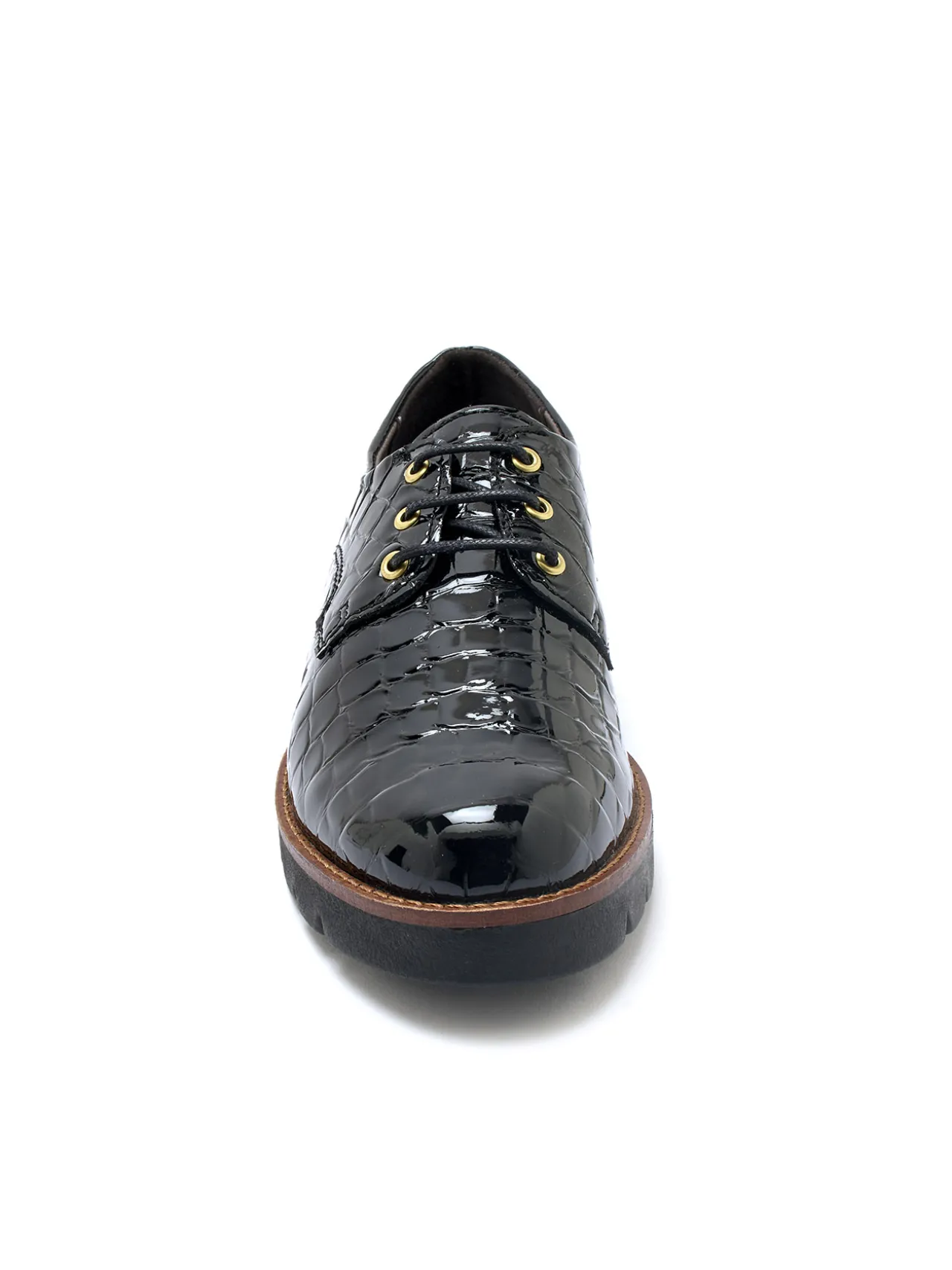 Derbies vernis façon croco