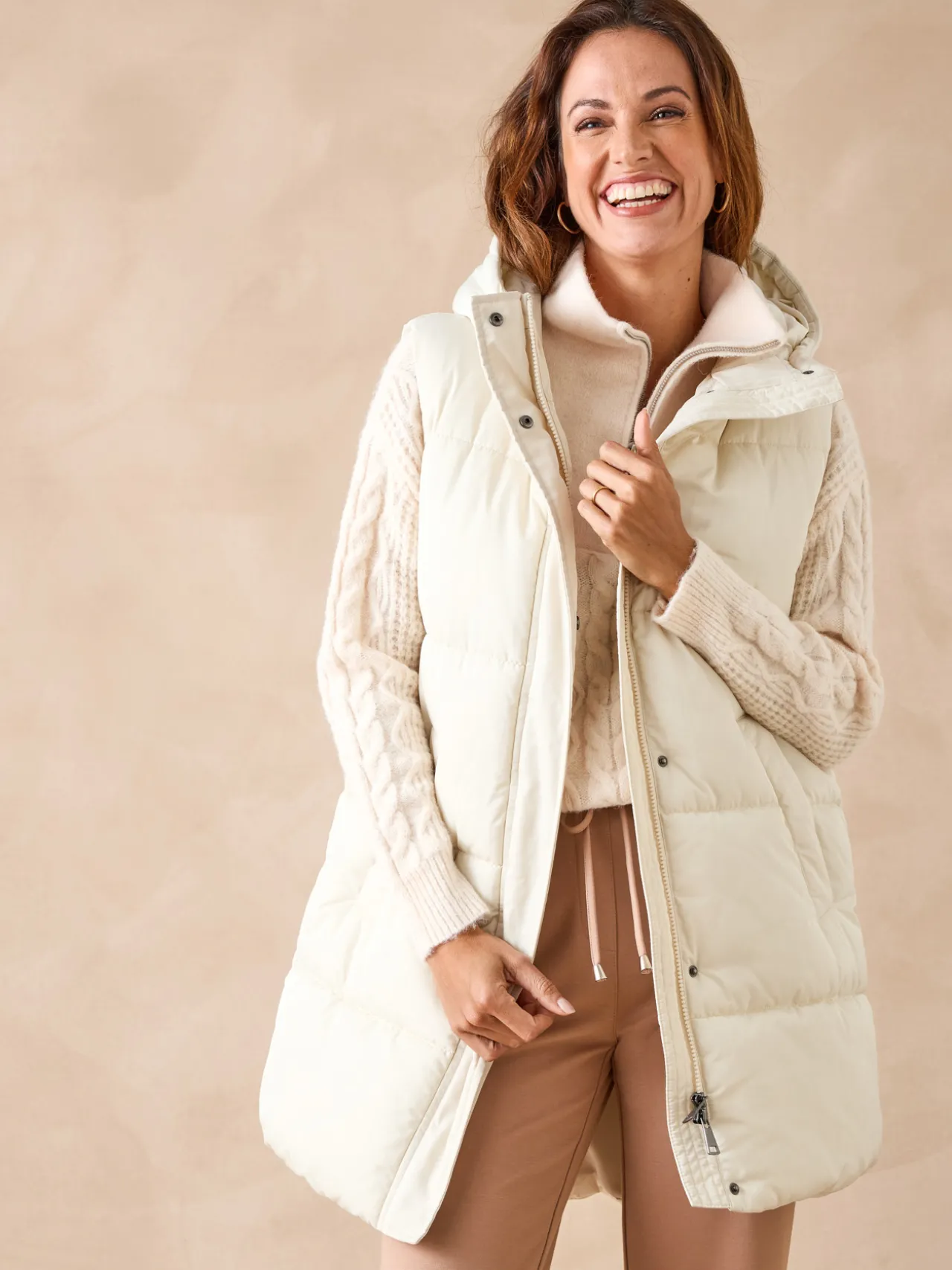 Doudoune sans manches à capuche