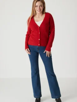 Gilet avec jeux de points ajourés