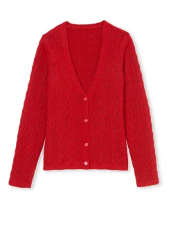 Gilet avec jeux de points ajourés