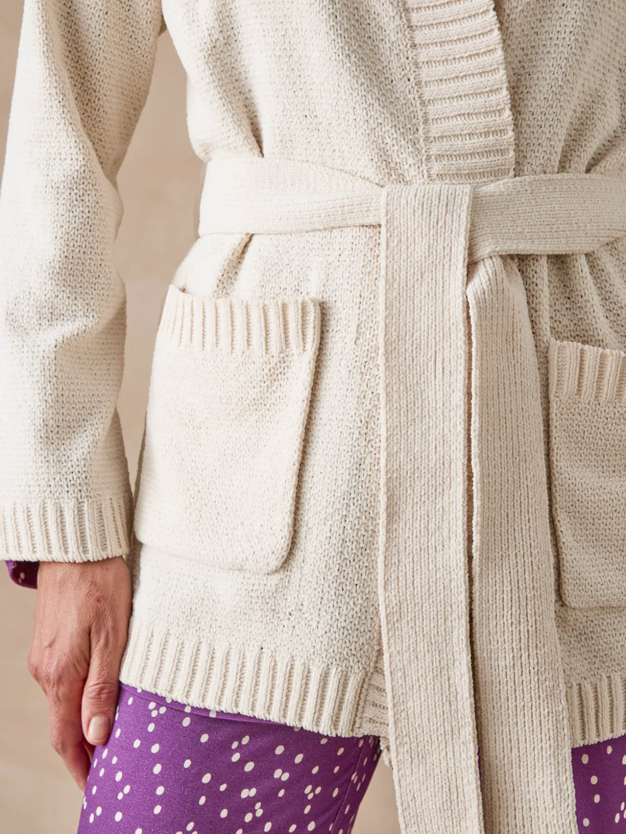 Gilet en maille bouclette