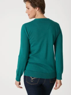 Gilet encolure V 50% laine mérinos