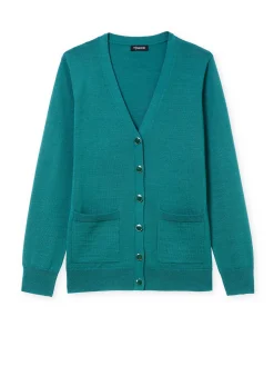 Gilet encolure V 50% laine mérinos