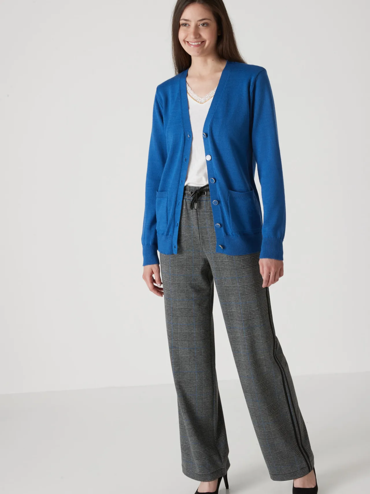 Gilet encolure V 50% laine mérinos