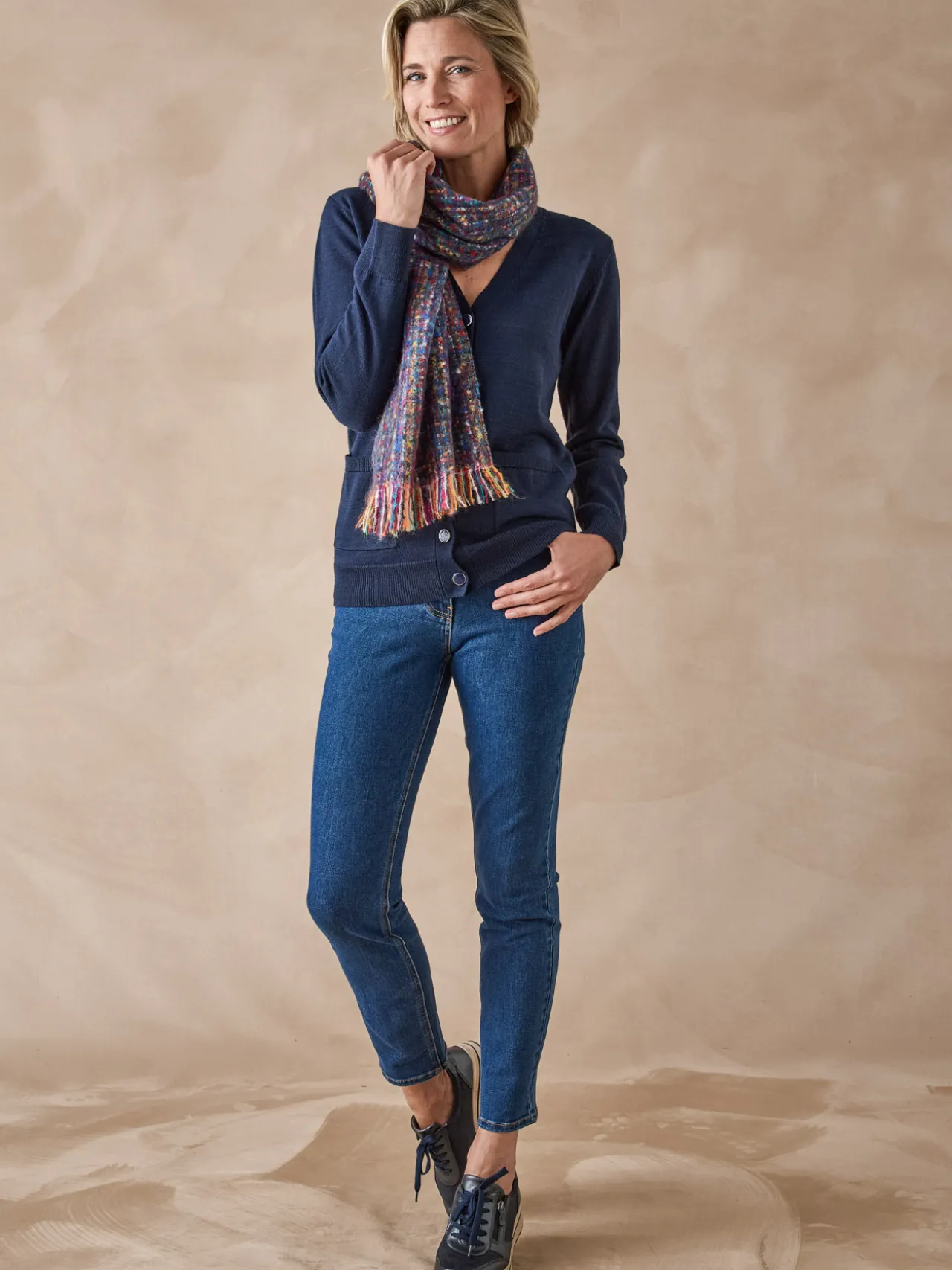 Gilet encolure V 50% laine mérinos